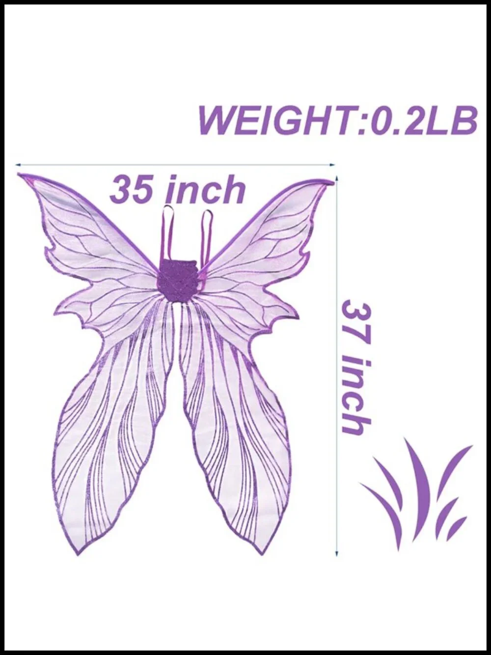 Mermaid Fairy Wings with Head Chain Cosplay Halloween Adult Sheer Polyester
